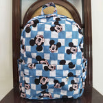 BA0091 Cartoon Mouse Plaid Backpack Bag