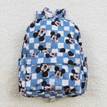 BA0091 Cartoon Mouse Plaid Backpack Bag