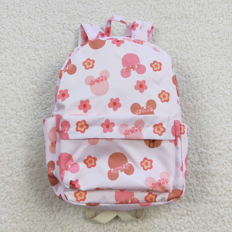 BA0092 Cartoon Mouse Flower Pink Backpack Bag