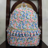 BA0098 Floral Flower Pink Backpack Bag