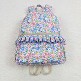 BA0098 Floral Flower Pink Backpack Bag