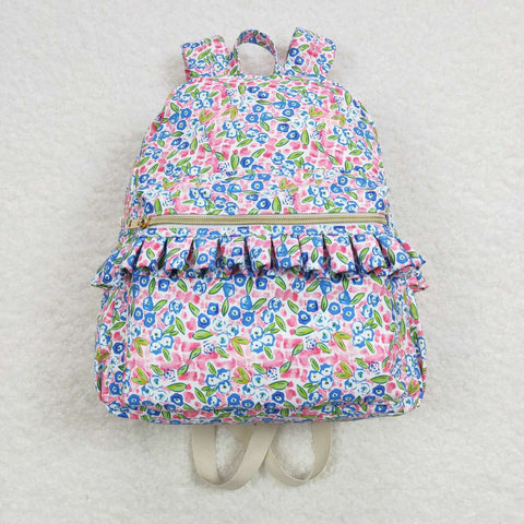 BA0098 Floral Flower Pink Backpack Bag