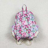 BA0099 Purple Flower Backpack Bag 17*13.2*5 inches