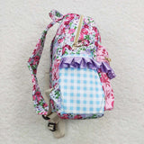 BA0099 Purple Flower Backpack Bag 17*13.2*5 inches