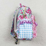 BA0099 Purple Flower Backpack Bag 17*13.2*5 inches