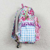 BA0099 Purple Flower Backpack Bag 17*13.2*5 inches