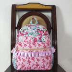 BA0099 Purple Flower Backpack Bag 17*13.2*5 inches