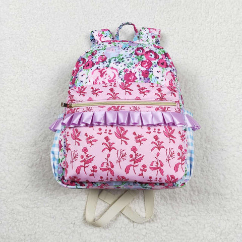 BA0099 Purple Flower Backpack Bag 17*13.2*5 inches