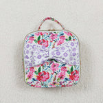 BA0102 Flower Purple Lunch Box Bag 8.5*8.5*3 inches