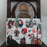 BA0136 Halloween White PU Bag Leather Tote Bag Purses