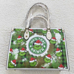 BA0145 Christmas Green Animal PU Bag Leather Tote Bag