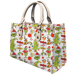 BA0146 Christmas Green Animal PU Bag Leather Tote Bag