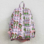 BA0148 Merry Christmas Pink Backpack Bag
