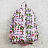 BA0148 Merry Christmas Pink Backpack Bag