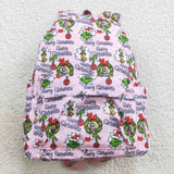 BA0148 Merry Christmas Pink Backpack Bag