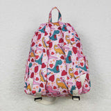 BA0154 Dinosaur Love Pink Backpack Bag