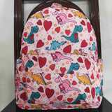 BA0154 Dinosaur Love Pink Backpack Bag