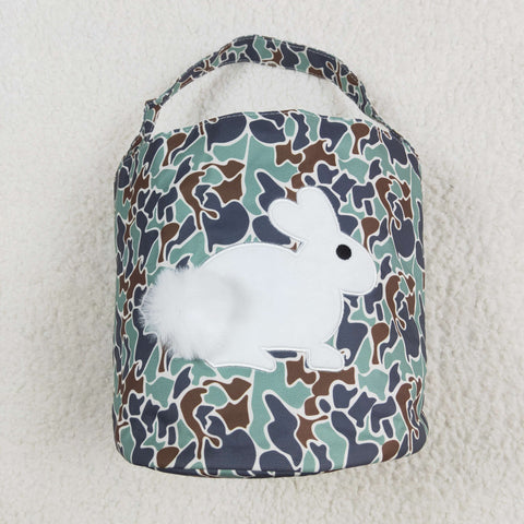 BA0157 Easter Rabbit Camo Cute Basket Handbag Bag