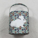 BA0157 Easter Rabbit Camo Cute Basket Handbag Bag