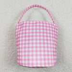 BA0160 Easter Bunny Cute Pink Basket Handbag Bag