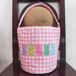 BA0160 Easter Bunny Cute Pink Basket Handbag Bag