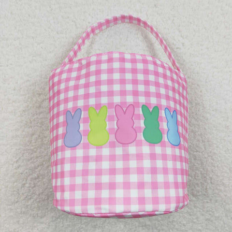 BA0160 Easter Bunny Cute Pink Basket Handbag Bag