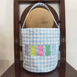 BA0161 Easter Bunny Cute Blue Basket Handbag Bag