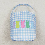 BA0161 Easter Bunny Cute Blue Basket Handbag Bag