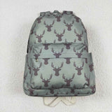 BA0171 Deer Horn Green Backpack Bag