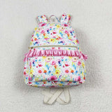 BA0174 Flower Pink Backpack Bag