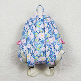 BA0175 Flower Blue Backpack Bag 17*13.2*5 inches