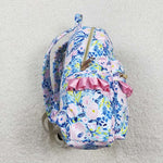 BA0175 Flower Blue Backpack Bag 17*13.2*5 inches