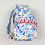 BA0175 Flower Blue Backpack Bag 17*13.2*5 inches