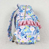 BA0175 Flower Blue Backpack Bag 17*13.2*5 inches