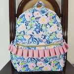 BA0175 Flower Blue Backpack Bag 17*13.2*5 inches