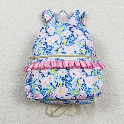 BA0175 Flower Blue Backpack Bag 17*13.2*5 inches