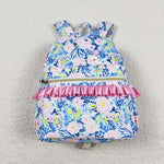 BA0175 Flower Blue Backpack Bag 17*13.2*5 inches