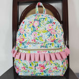 BA0176 Flower Pink Green Backpack Bag