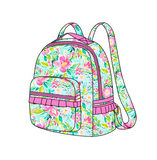 BA0176 Flower Pink Green Backpack Bag