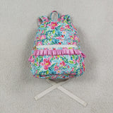 BA0176 Flower Pink Ruffles Backpack Bag