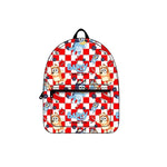 BA0179 Cartoon Blue Dog Red Backpack Bag