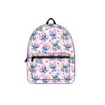 BA0182 Cartoon Pink Star Plaid Backpack Bag