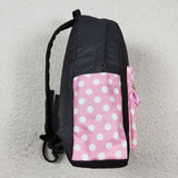 BA0183 Princess Bow Pink Dots Backpack Bag