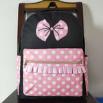 BA0183 Princess Bow Pink Dots Backpack Bag