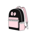 BA0183 Princess Bow Pink Dots Backpack Bag