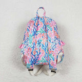 BA0185 Garden Flower Pink Backpack Bag