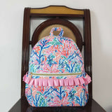 BA0185 Garden Flower Pink Backpack Bag