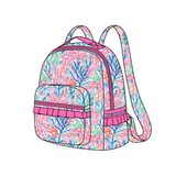 BA0185 Garden Flower Pink Backpack Bag