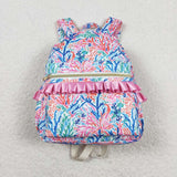 US Warehouse BA0185 Garden Flower Pink Backpack Bag