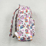 BA0186 Cartoon Flower Blue Dog Backpack Bag